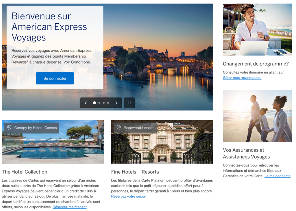 Bienvenue sur American Express Voyages