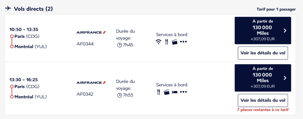 Un vol Paris-Montréal en cabine Business avec Air France pour 130 000 Miles Flying Blue