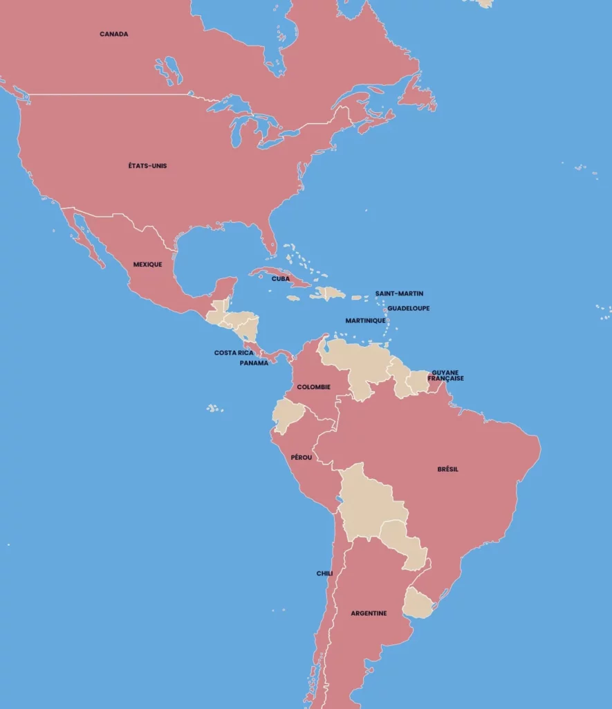 Destinations Air France en Amérique