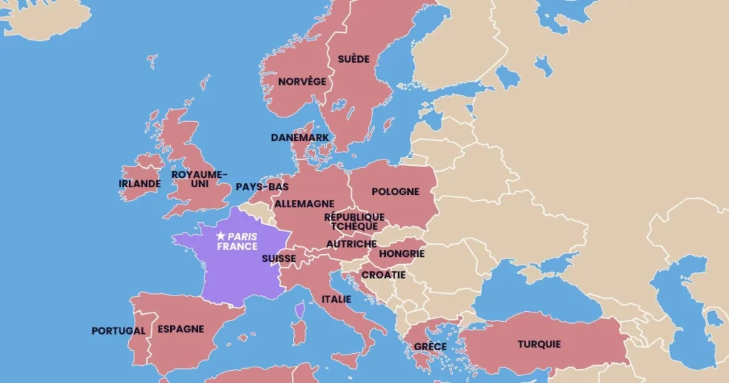 Destinations Air France en Europe