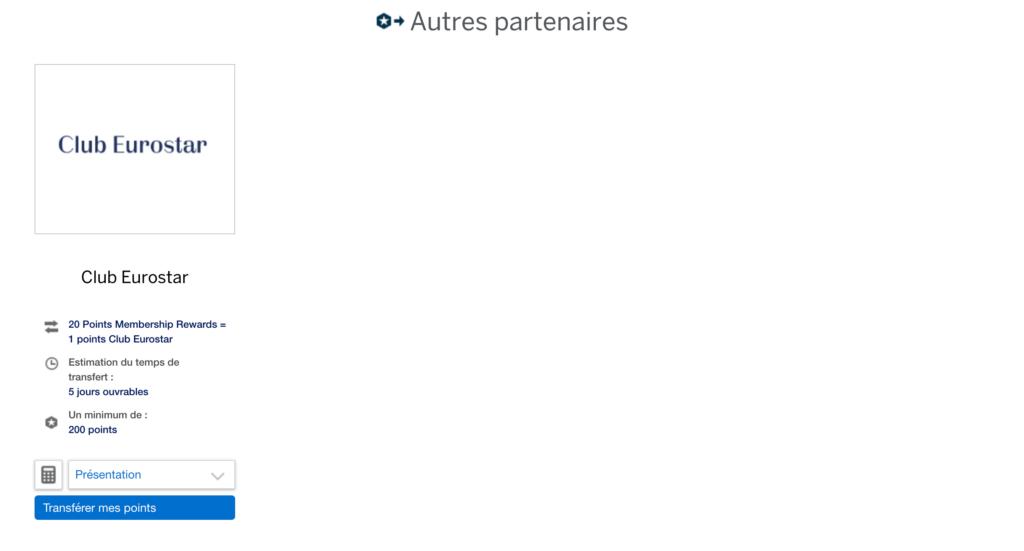 Autres Partenaires American Express Membership Rewards France