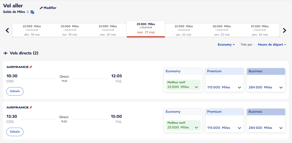 Vol Aller CDG YUL