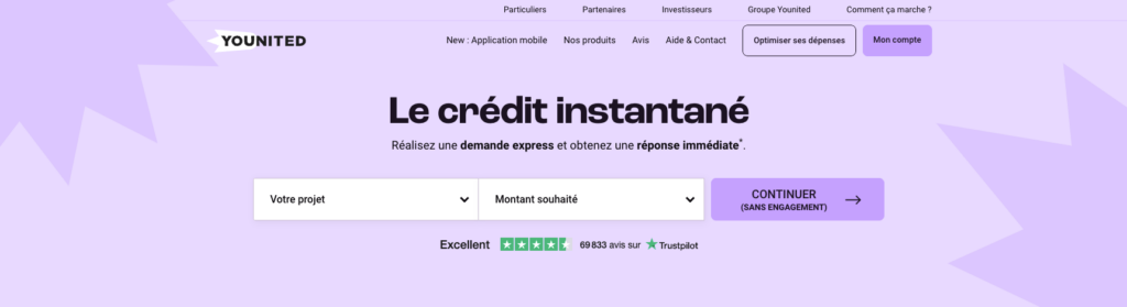 Page d'accueil Younited Crédit