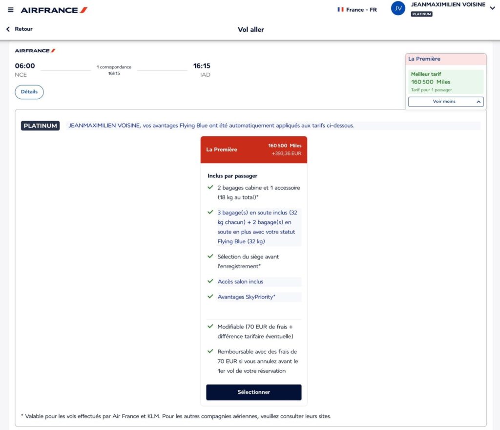 Air France La Premiere bagages