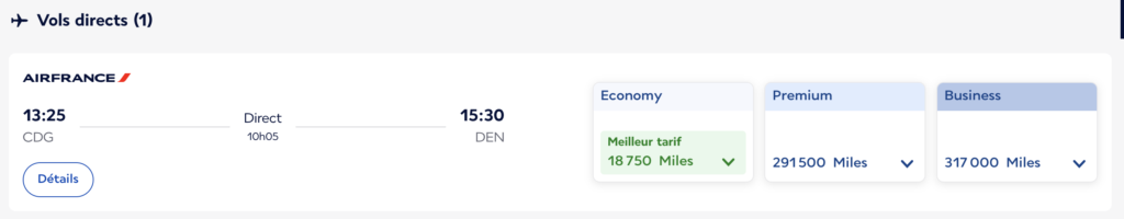 Billet Air France payable avec des Miles Flying Blue