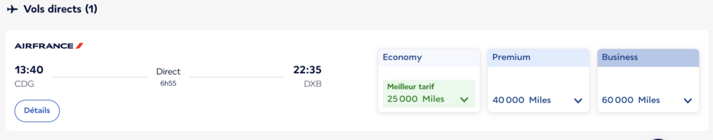 Billet Air France payable avec des Miles Flying Blue