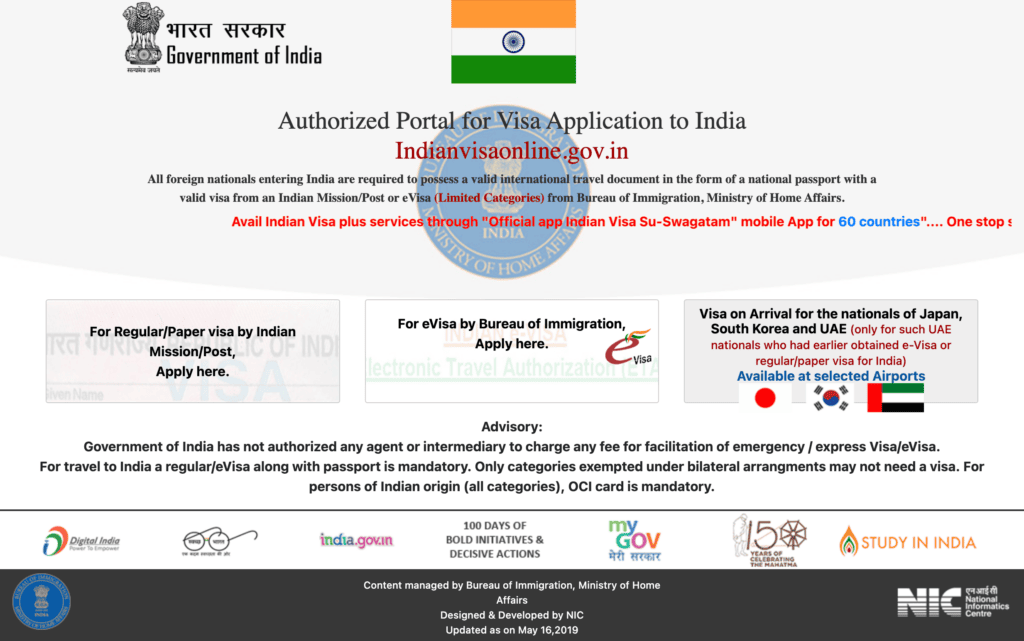 Demande de e-visa pour un voyage en Inde