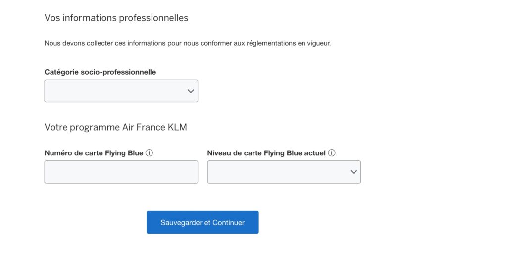 Amex France Demande Carte Profession Flying Blue