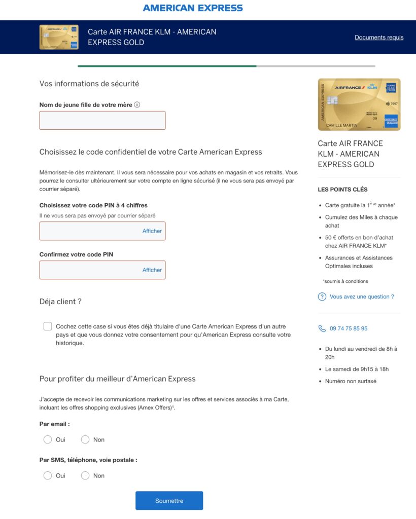 Amex France Demande Carte Pin Client