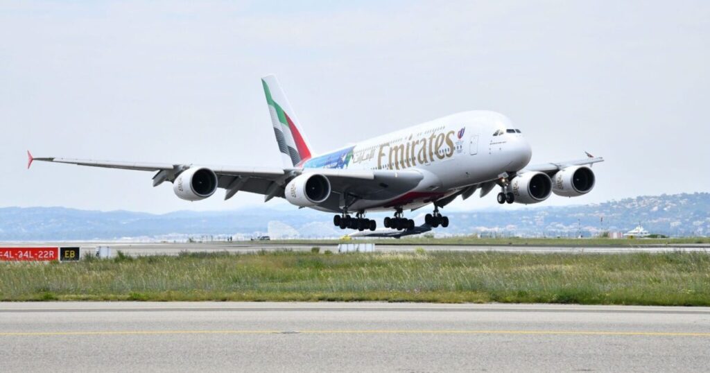 Emirates A380 Nice aéroport