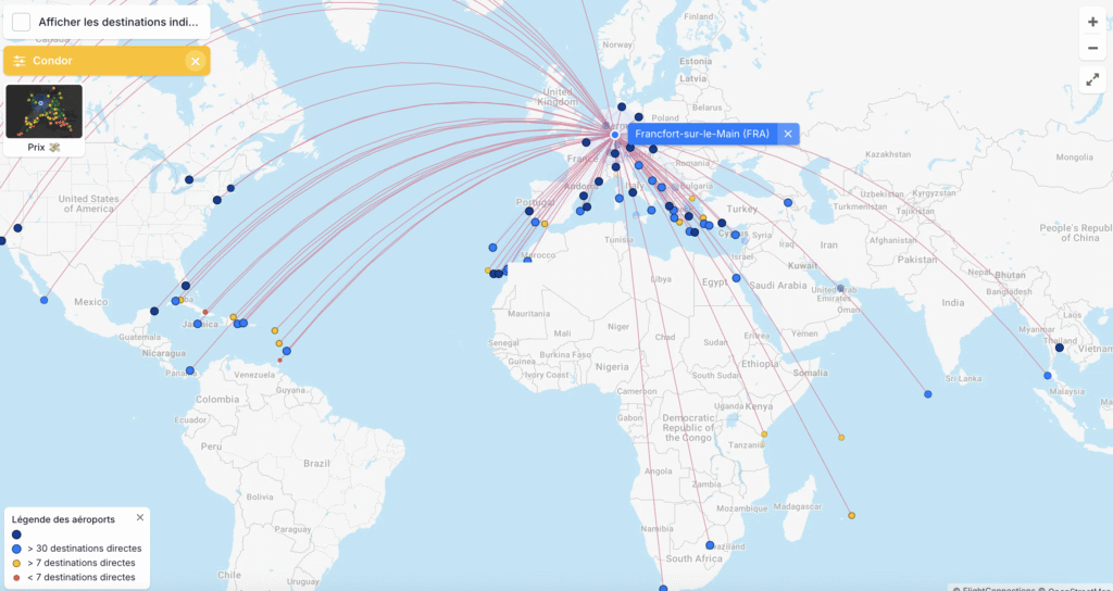 Destinations Condor Airlines
