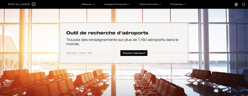 Outil de recherche d'aéroports