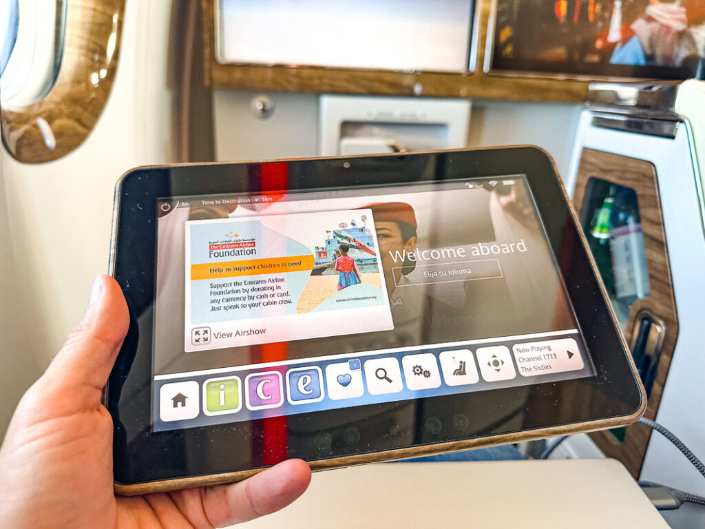 Tablette Classe Affaires Boeing 777 Emirates